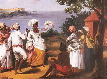 Caribbean negroes dance