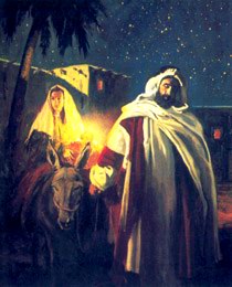 Иосиф с Марией спасают Младенца Иисуса от палачей Ирода