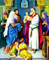 Старец Симеон радуется, узнав в младенце Спасителя